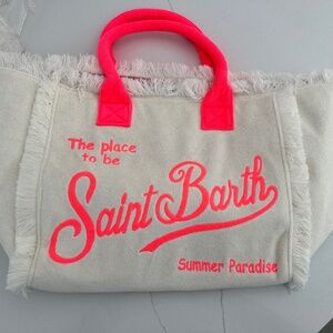 MC2 Saint Barth Off-white Cotton Canvas Vanity Tote Bag Beach Vacation Travel
